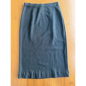 Vintage Jones NY Women's Knit Merino Wool Blend Pencil Skirt Black - Size S/P